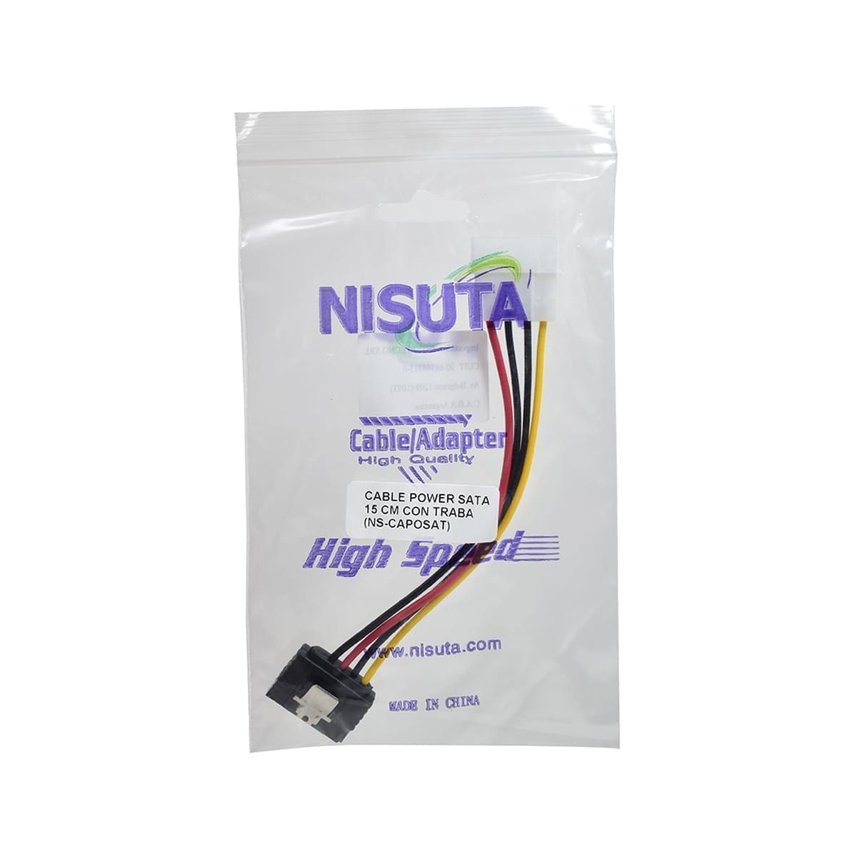 Cable Adaptador Molex A Power Sata Con Traba Nisuta Ns-Caposat